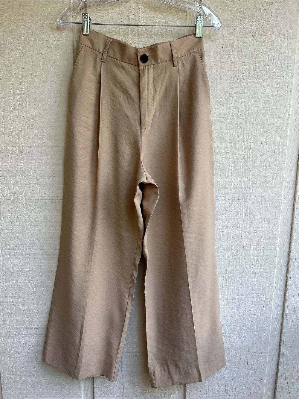 Wide-Leg High-Waist Pants in Tan for Women SIZE S (not size but it can be S )
